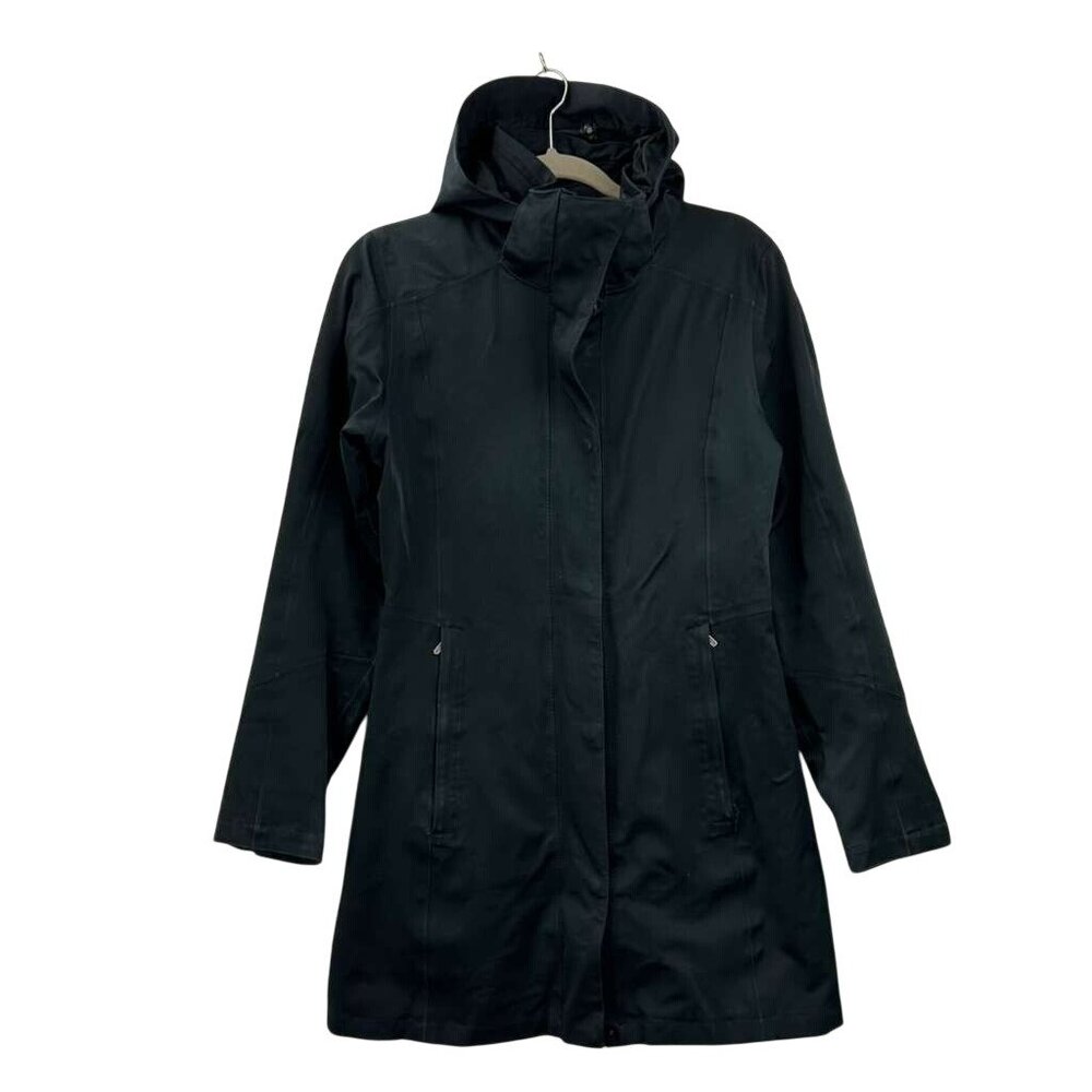 Patagonia Women's Small Black Full Zip Hooded Coat Parka Jacket Front Pockets
